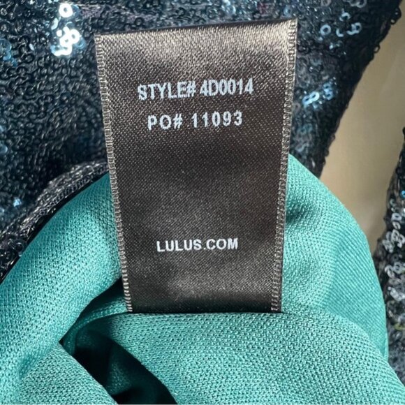 NWT LULUS Feel the Light Navy Blue Sequin Bodycon Dress 4D0014 Sz M - Picture 14 of 15